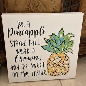 Pineapple Art Print with Green and Yellow Accents